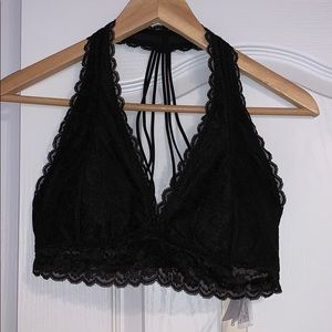 Black halter bralette